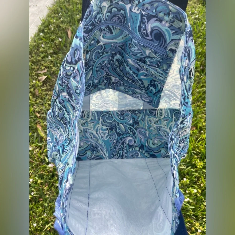 ISAAC MIZRAHI LIVE Bridgehampton Tote In Blue Paisley
